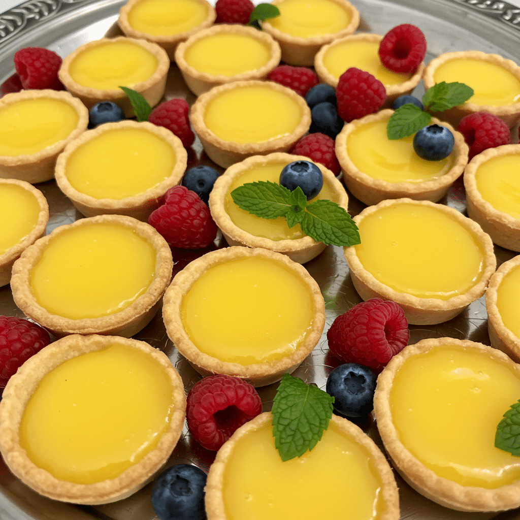 Served baby lemon impossible pie recipe with condensed milk on tray