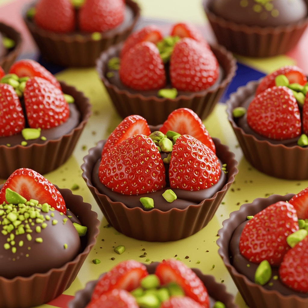 dubai chocolate strawberries serving