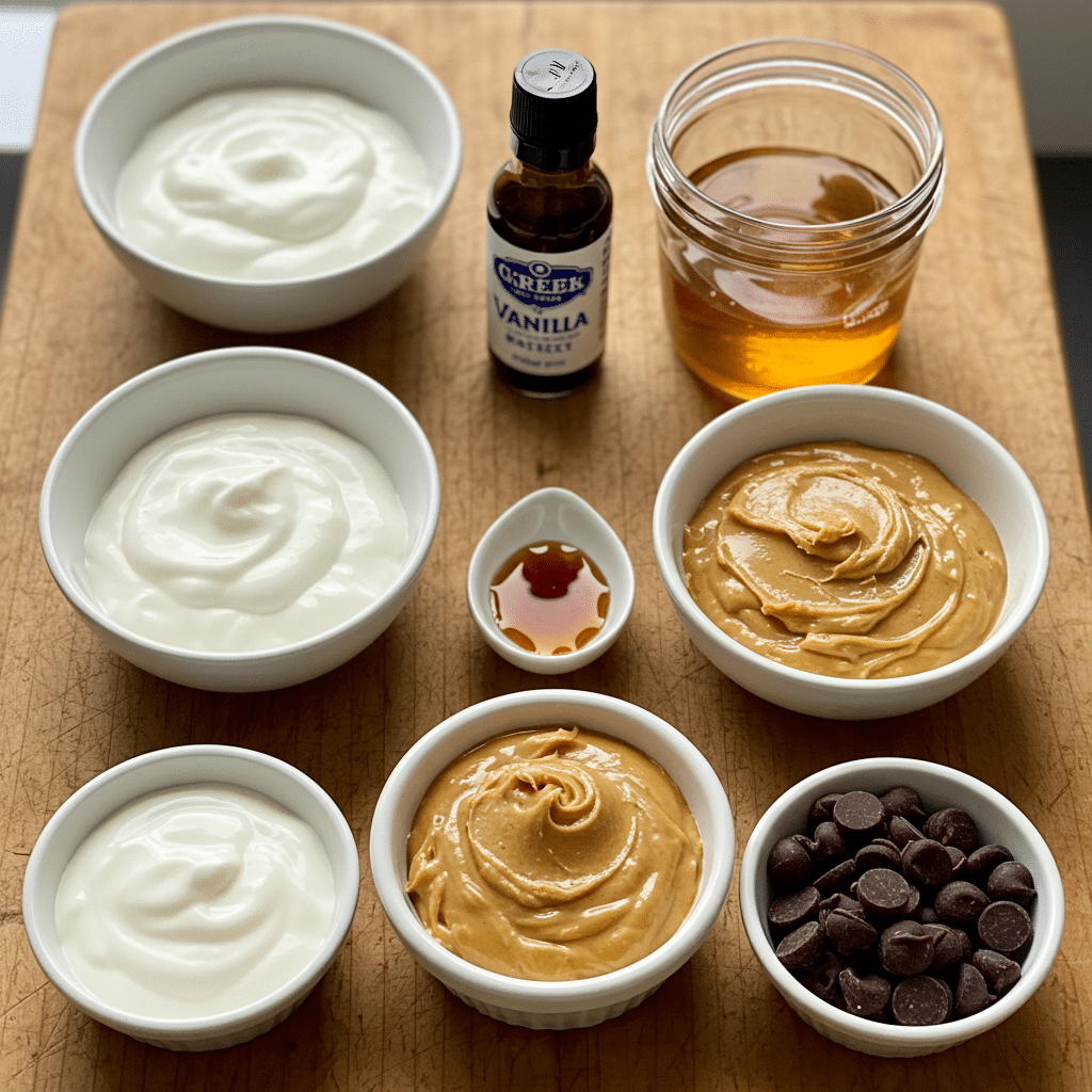Greek yogurt peanut butter bite ingredients