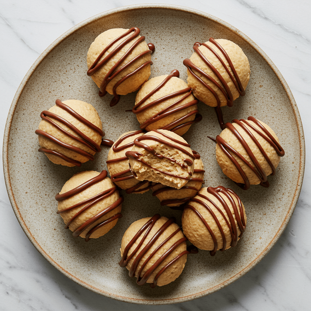 Served peanut butter Greek yogurt bites