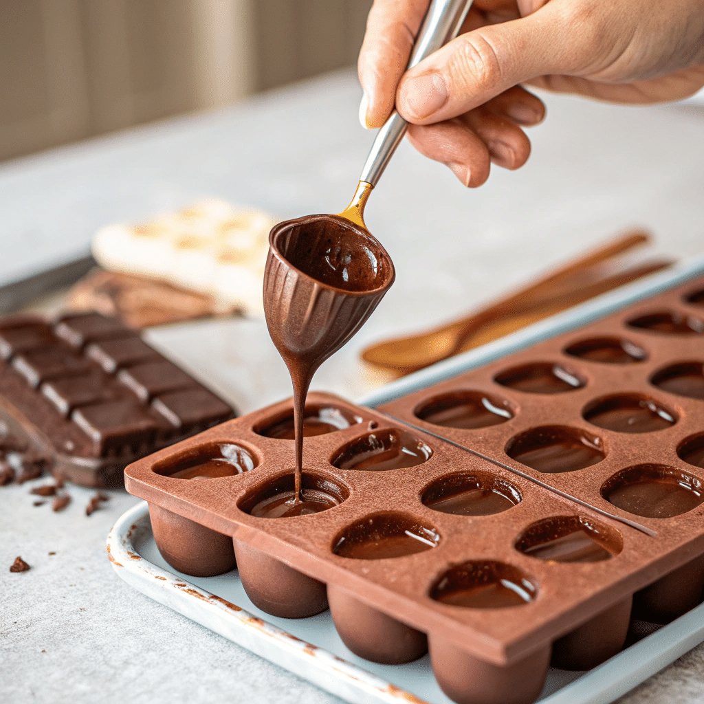 painting chocolate shell in cake popsicle mold