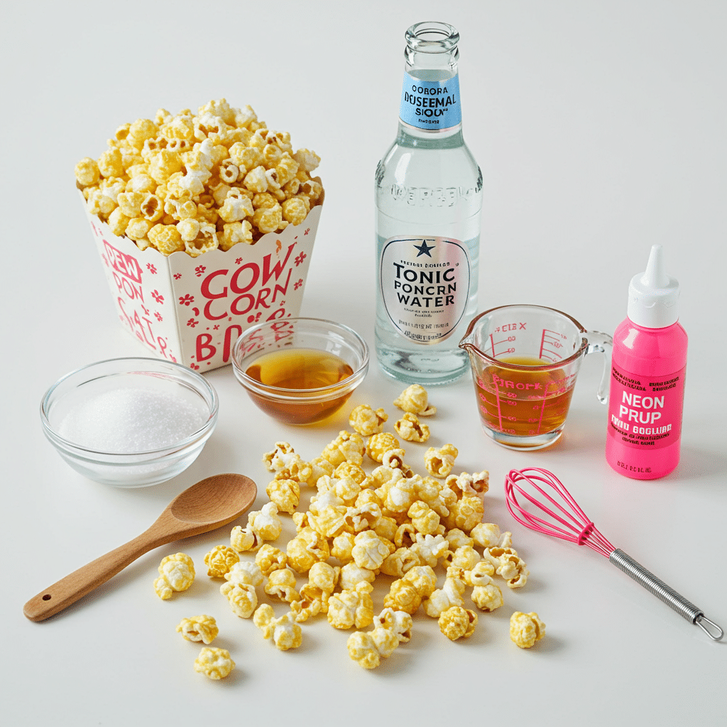 Ingredients for glow-in-the-dark popcorn bombs
